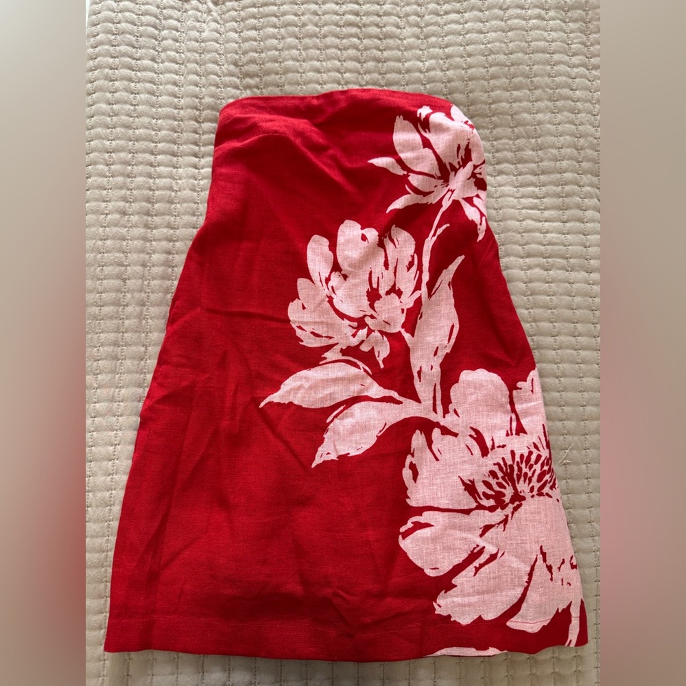 Abercrombie & Fitch Scarlett Strapless Linen-Blend Dress/Skort